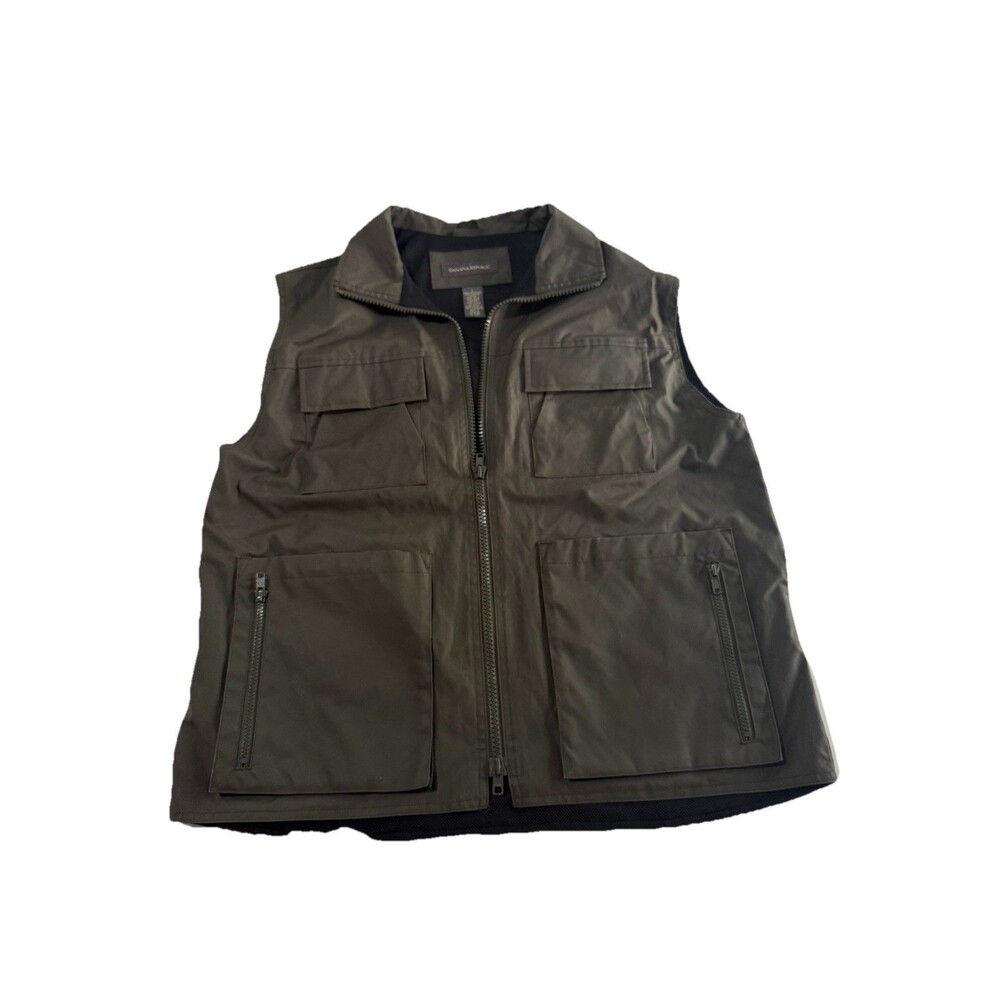 Banana Republic Olive Green Utility Safari Vest Size Large hunting cotton nylon